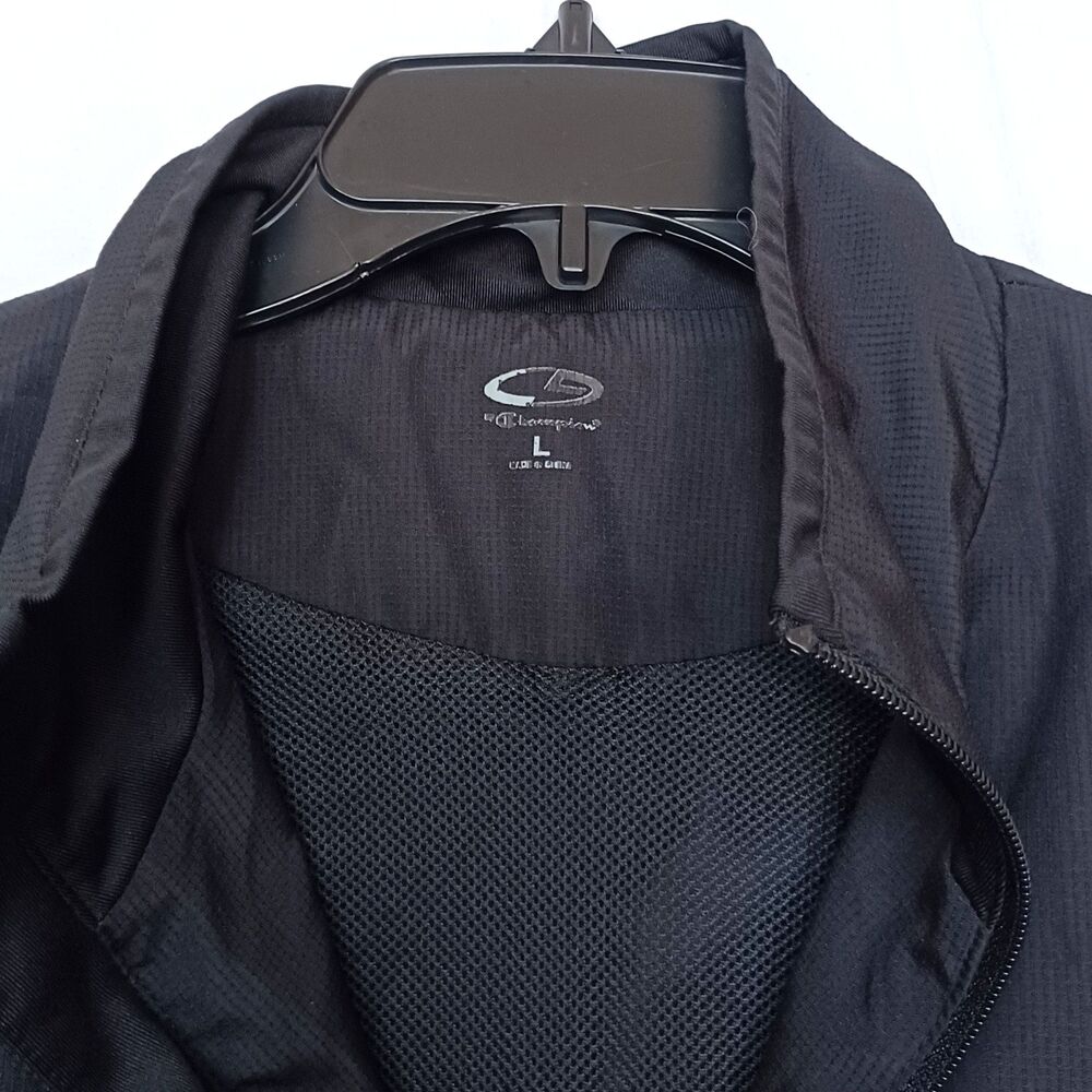 C9 Champion Women's Large Black Track Jacket Full Zip Reflective Zip Pockets - Picture 12 of 14